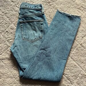 NWOT SLVRLAKE Hero High Rise Raw Hem Straight Leg Jeans Women's Size 24